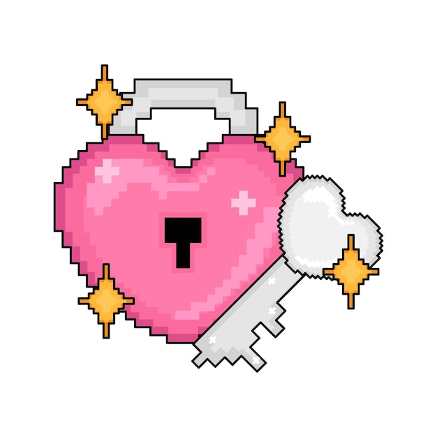 Ilustración del arte del pixel del corazón