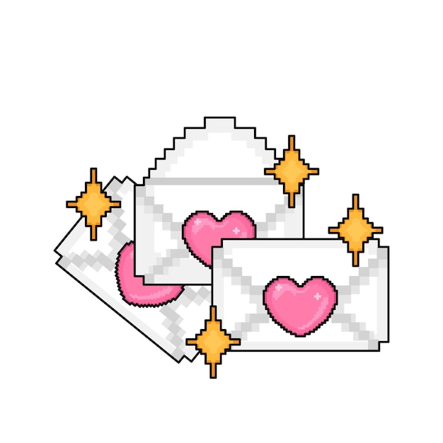 Ilustración del arte del pixel del corazón