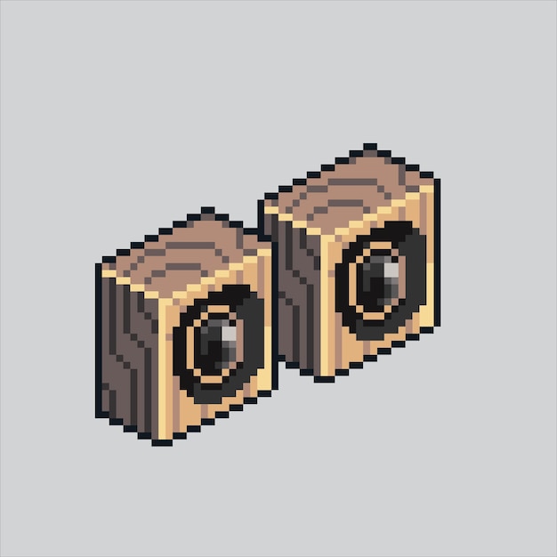 Vector ilustración de arte de píxeles altavoz altavoz pixelado mesa de sonido altavoz pixelado para juego