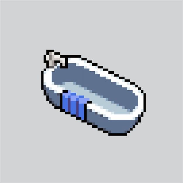 Ilustración de arte de píxeles bañera bañera pixelada bañera pixelada para el juego de arte de píxeles e icono