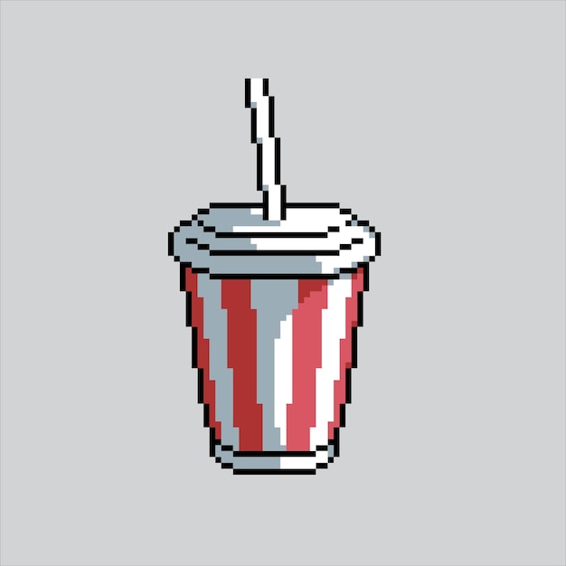 Ilustración de arte de píxeles bebida de refresco pixelado cine soda cine soda bebida pixelada para el juego