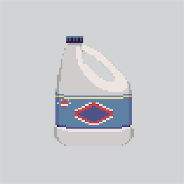 Ilustración de arte de píxeles Botella de blanqueador Limpieza de ropa pixelada Limpiezo de ropa de blanqueo Limpiezas de ropa Pixel de botella