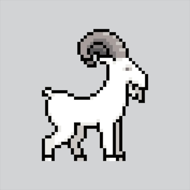 Ilustración de arte de píxeles Cabra Cabra pixelada Lindo ícono animal de cabra pixelado para el arte de píxeles