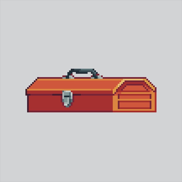 Ilustración de arte de píxeles Caja de herramientas pixelada Caja mecánica Reparación de caja de herramientas mecánica pixelada para el pi
