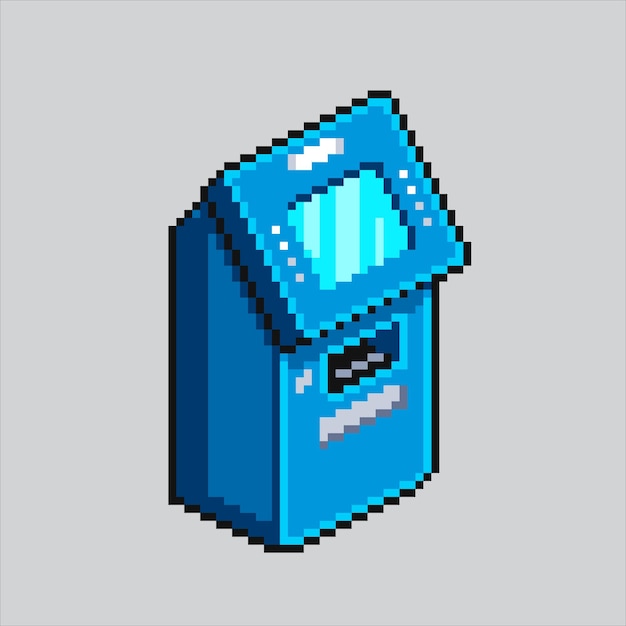 Ilustración de arte en píxeles del cajero automático pixelado para juegos