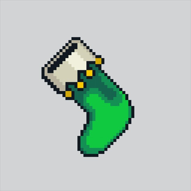 Ilustración de arte de píxeles Calcetines de Navidad Pixelados Calcetines de Navidad Calcetines de Navidad Regalo pixelados