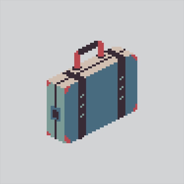 Ilustración de arte de píxeles equipaje de viaje pixelado maleta de viaje maleta de viajes icono de equipaje píxeles