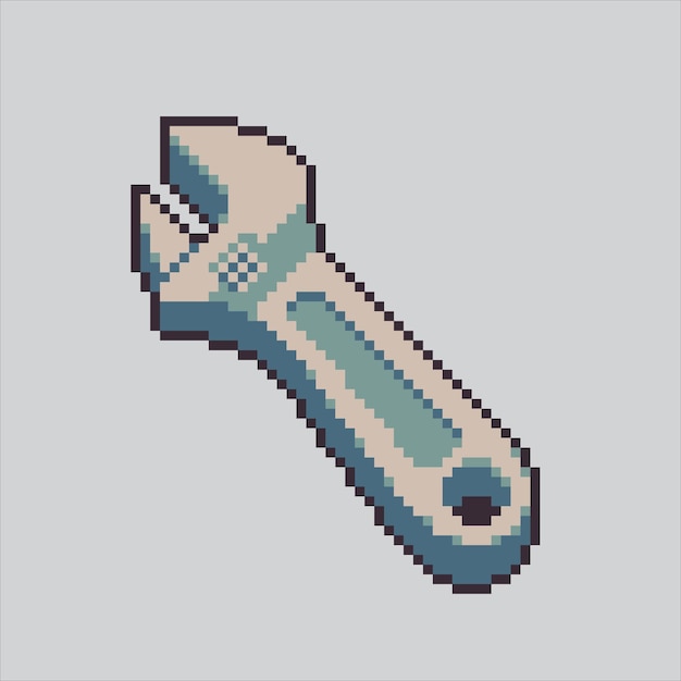 Ilustración de arte de píxeles Llave inglesa pixelada Llave inglesa mecánica Llave inglesa de reparación mecánica Lonja inglesa pixelada para el p