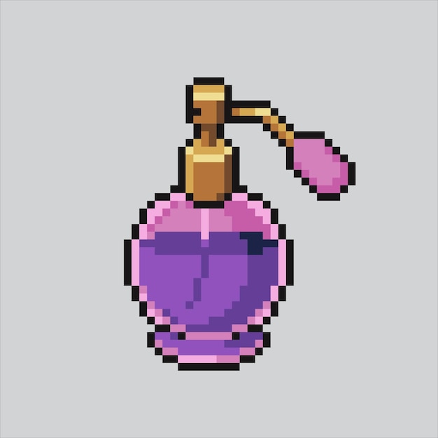 Ilustración de arte de píxeles Make Up Face Powder Juego de maquillaje de polvo de cara pixelado