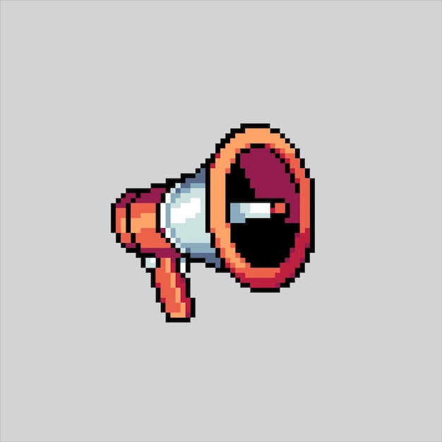 Ilustración de arte de píxeles Megaphone Pixelated Megaphone altavoz de megaphone pixelado para el arte de píxeles