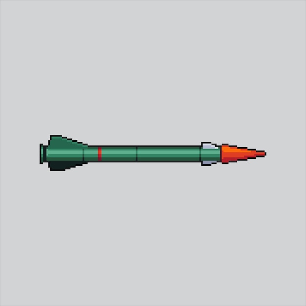 Ilustración de arte de píxeles misil cohetes pixelados misiles militares cohetes pixelados para el arte de pixel