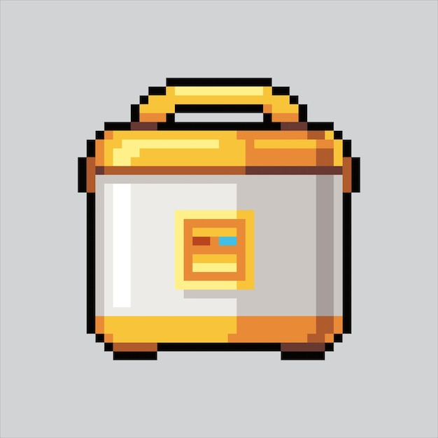 Ilustración de arte de píxeles Olla arrocera Pixelada Olla arrocera Olla arrocera icono electrónico pixelado
