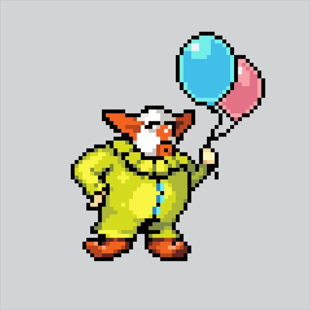Ilustración de arte de píxeles payaso pixelado Carnaval payaso Carnaval payoso pixelado para el pixel art g