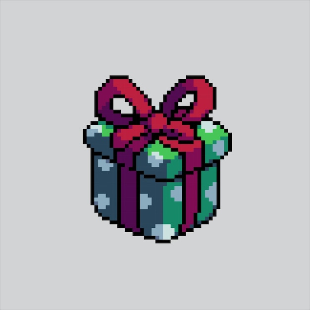 Ilustración de arte de píxeles Regalo de Navidad Caja de regalo pixelada Caja de regalo de Navidad pixelada para el juego