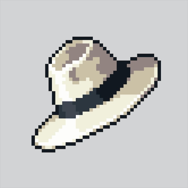 Ilustración de arte de píxeles Sombrero de moda pixelado Sombrerode moda femenino Sombrero De moda pixelado para el juego