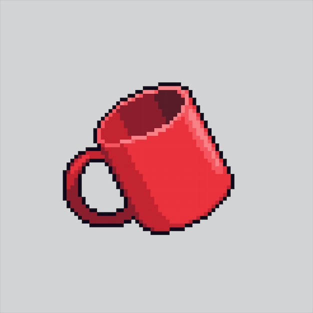 Ilustración de arte de píxeles taza taza pixelada bebida de té de café taza pixelada para el juego de arte de pixel