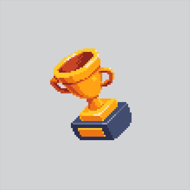 Ilustración de arte de píxeles Trofeo ganador Trofeo pixelado Campeón Campeón Trofeo Ganador Icono del campeón pixelat