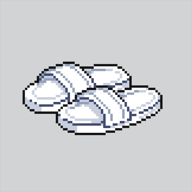 Ilustración de arte en píxeles zapatillas de cama pixeladas zapatillas de habitación pixeladas para el ar de píxeles