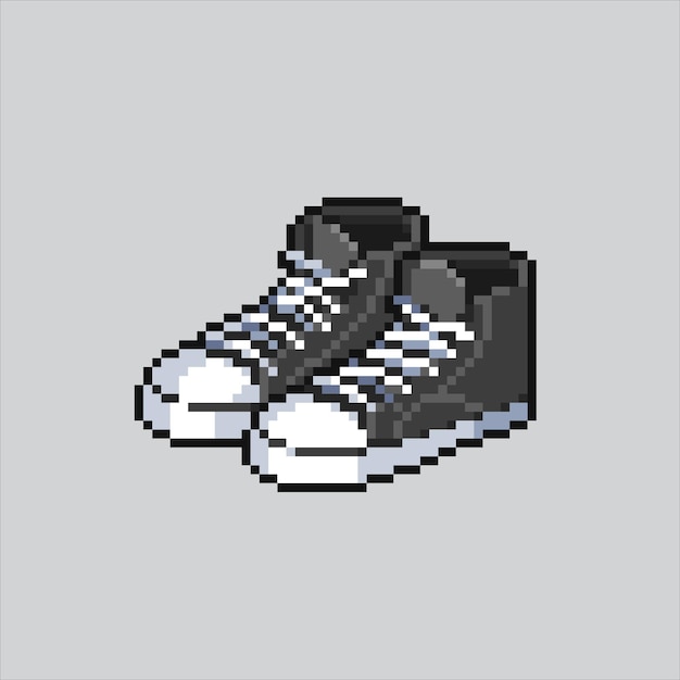 Ilustración de arte de píxeles Zapatos pixelados Zapatos escolares pixelados para el juego de arte de píxeles