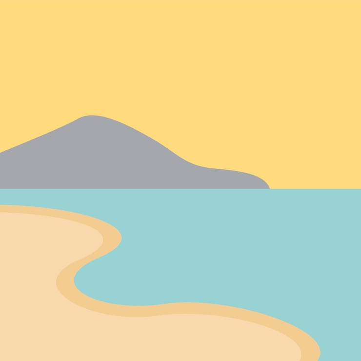 Vector ilustración de arte plano de playa