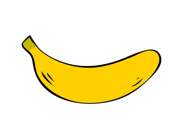 Ilustración de arte de plátano fresco sobre fondo blanco