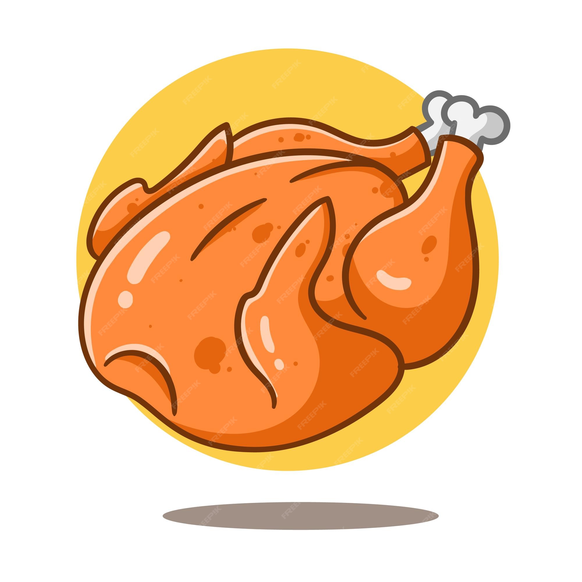 Ilustración de arte de pollo frito de dibujos animados lindo, estilo de dibujos animados plana | Vector Premium Ilustración de arte de pollo frito de dibujos animados lindo, estilo de dibujos animados plana | Vector Premium