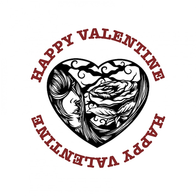 Ilustración de arte de San Valentín feliz