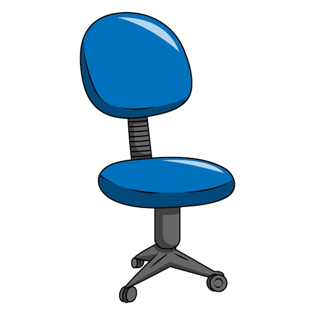 Vector ilustración de arte sillas de oficina con ruedas sillón ajustable a la altura del escritorio moderno