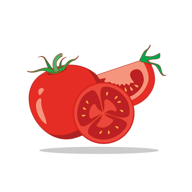 Ilustración de arte Símbolo logo botánica diseño concepto icono verduras de tomate