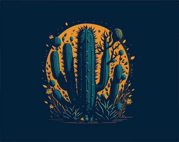 Vector ilustración de arte vector de cactus