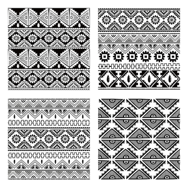 ilustración de arte de vector de tema nativo sin patrón étnico tema
