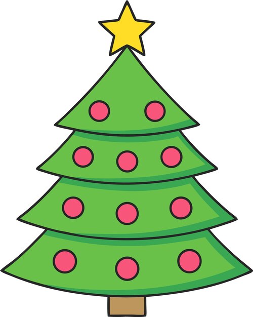 Ilustración de arte vectorial del árbol de Navidad brillante