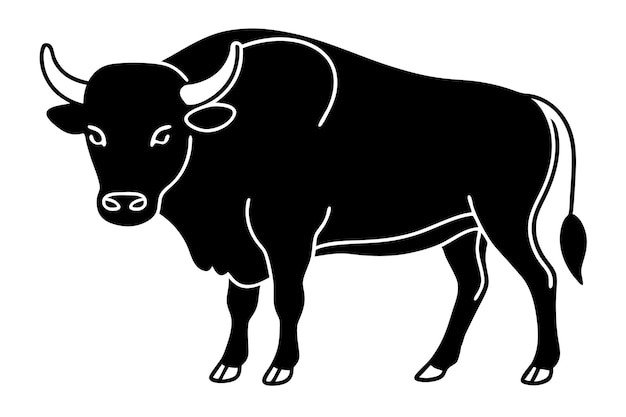 Ilustración de arte vectorial de búfalos
