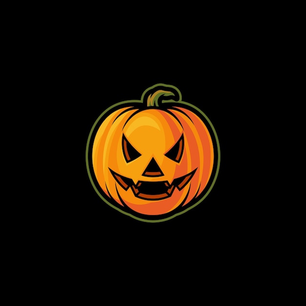 Ilustración de arte vectorial de calabaza aterradora de halloween sobre fondo aislado