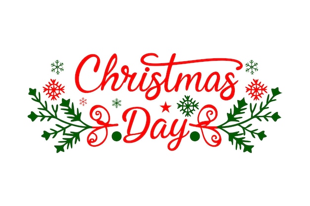 Ilustración de arte vectorial de caligrafía del día de Navidad