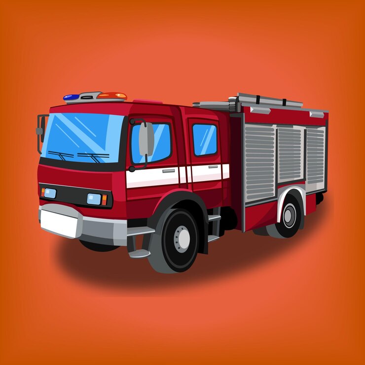 Vector ilustración de arte vectorial de camión de bomberos