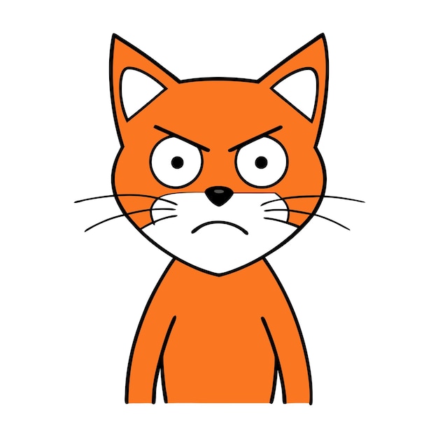 Ilustración de arte vectorial de la cara enojada del gato
