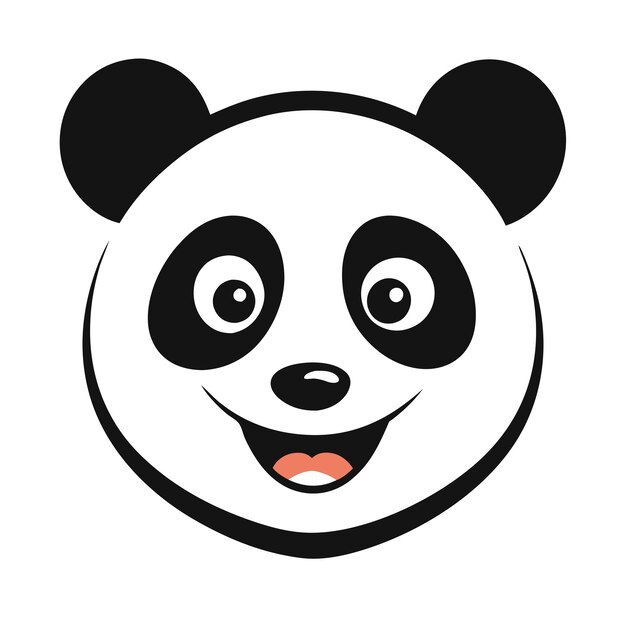 Ilustración de arte vectorial de la cara sonriente de la cabeza de panda