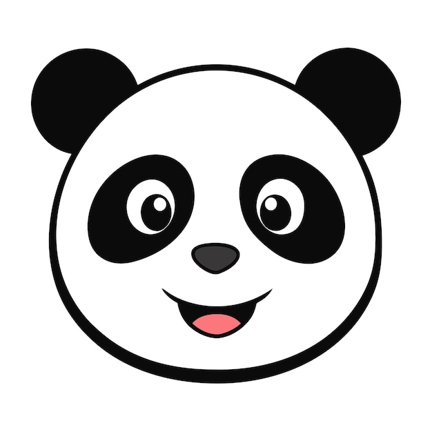Ilustración de arte vectorial de la cara sonriente de la cabeza de panda