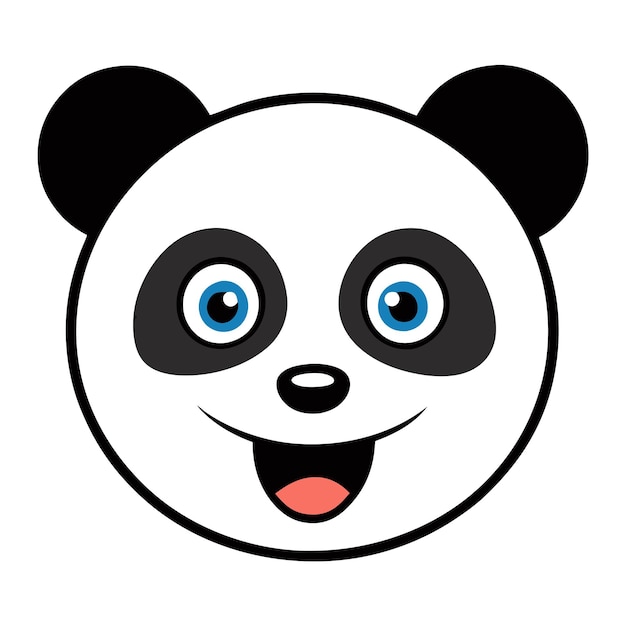 Ilustración de arte vectorial de la cara sonriente de la cabeza de panda