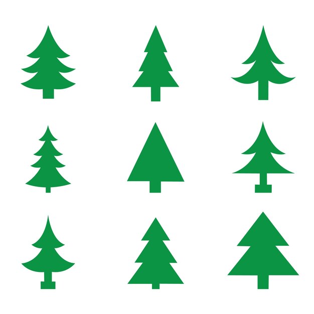 Ilustración de arte vectorial del conjunto de árboles de Navidad