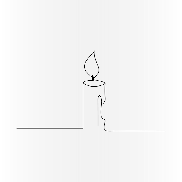 Ilustración de arte vectorial continua de una línea del contorno de la vela