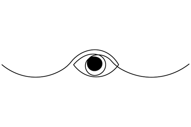 Ilustración de arte vectorial de contorno aislado en una línea continua del ojo