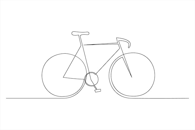 Ilustración de arte vectorial de contorno de bicicleta de una línea continua