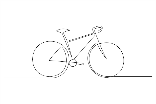 Ilustración de arte vectorial de contorno de bicicleta de una línea continua