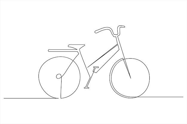 Ilustración de arte vectorial de contorno de bicicleta de una línea continua