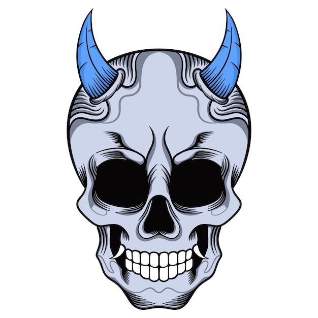 Vector ilustración de arte vectorial del cráneo del diablo