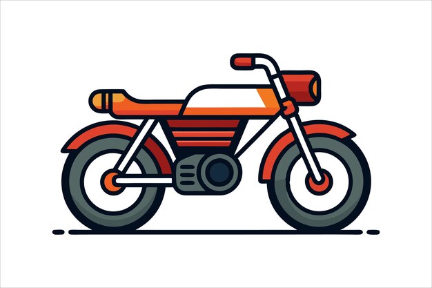Ilustración de arte vectorial de dibujos animados de motocicletas retro