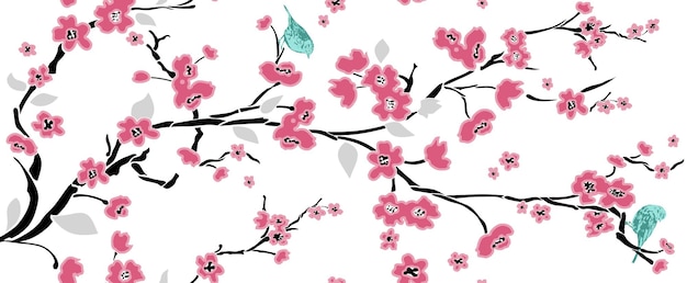 Ilustración de arte vectorial de diseño de patrones repetidos de flores
