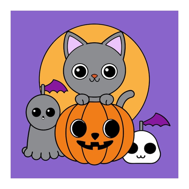 Ilustración de arte vectorial de fondo de Halloween